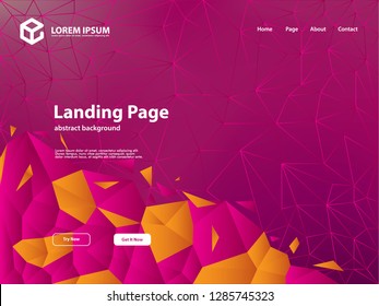 web landing page template background with geometric abstract design and full color