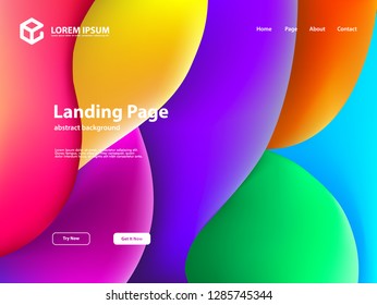 web landing page template background with abstract design and full color