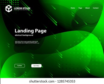 web landing page template background with green color abstract design 