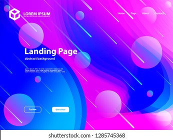 web landing page template background with geometric abstract design and full color