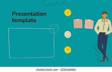 Web landing page template with green screen background. Presentation template