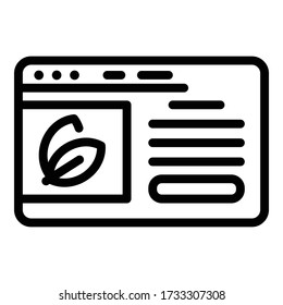 Icono de diseñador de paisajes web. Icono vectorial del diseñador de paisajes web de esquema para diseño web aislado en fondo blanco