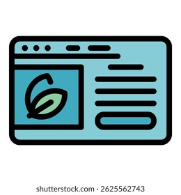 Web landscape designer icon. Outline web landscape designer vector icon color flat isolated