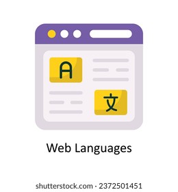 Web Languages vector Flat Icon Design illustration. Symbol on White background EPS 10 File 