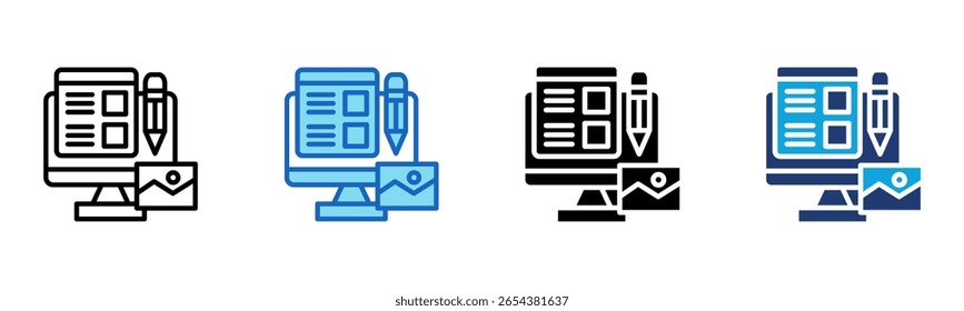 Icono de diseño de Web Ilustración vectorial de estilo múltiple
