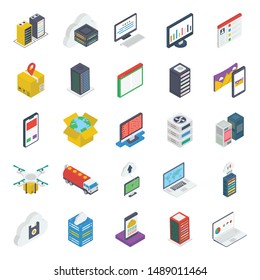 Web Layout Isometric Icons Pack