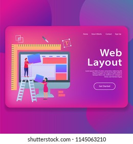 Web Layout Landing Page UI Template Illustration Vector