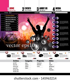 Web layout with music event subject. Vector