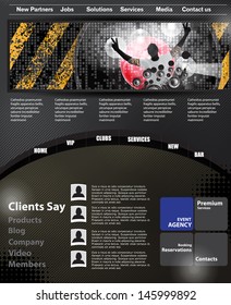 Web layout with music event subject 