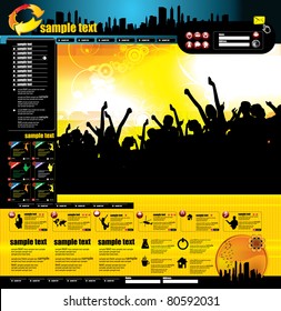 Weblayout mit Musikereignisthema