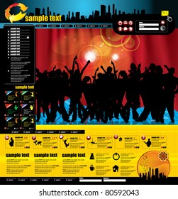 Web layout with music event subject