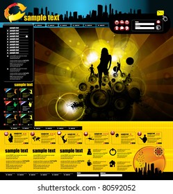 Weblayout mit Musikereignisthema