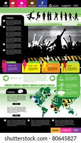 Web layout with music event subject