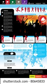 Web layout with music event subject