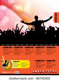 Web layout with music event subject