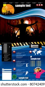 Web layout with music event subject