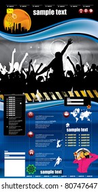 Web layout with music event subject