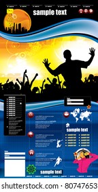 Diseño web con tema de evento de música