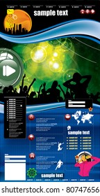 Web layout with music event subject