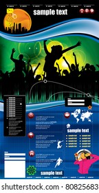 Web layout with music event subject