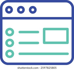 Web layout outline dual color vector illustration icon design