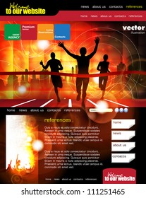 Web layout with sport subject