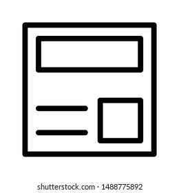 web layout thin line vector icon