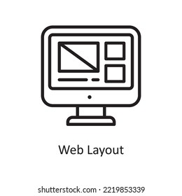 Web Layout Vector Outline Icon Design illustration. Cloud Computing Symbol on White background EPS 10 File