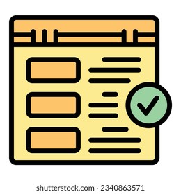 Web learn icon outline vector. Study case. Business data color flat