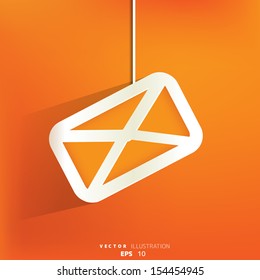 Web letter icon,flat design