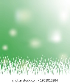 Web light green banner for Easter greeting card, social media sale and discount promo with paper cutting grass 