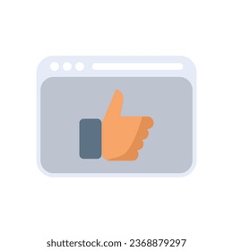 Web like icon flat vector. Interface internet. Button design isolated
