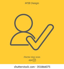 Web line icon. Added to contacts