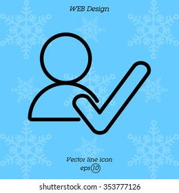 Web line icon. Added to contacts