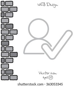 Web line icon. Added to contacts