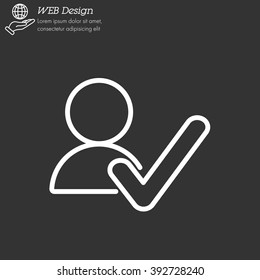 Web line icon. Added to contacts