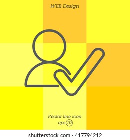 Web line icon. Added to contacts