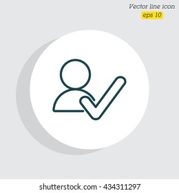 Web line icon. Added to contacts