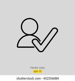 Web line icon. Added to contacts