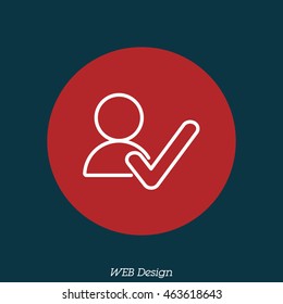 Web line icon. Added to contacts