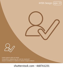Web line icon. Added to contacts