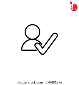 Web line icon. Added to contacts