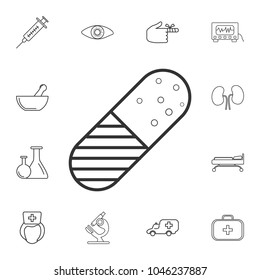 Web line icon. Adhesive plaster. Detailed set of medicine outline icons. Premium quality graphic design icon. One of the collection icons for websites, web design, mobile app on white background