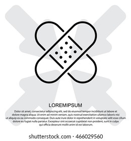 Web line icon. Adhesive plaster