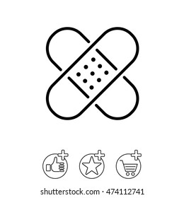 Web line icon. Adhesive plaster