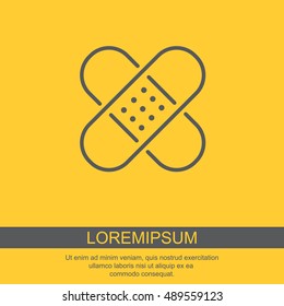 Web line icon. Adhesive plaster