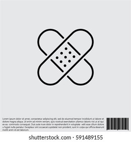 Web line icon. Adhesive plaster