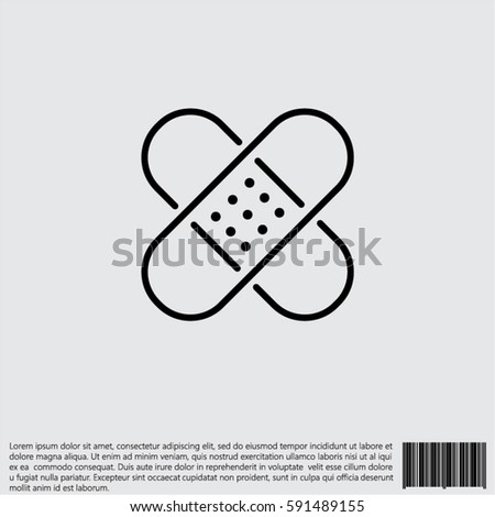 Web line icon. Adhesive plaster