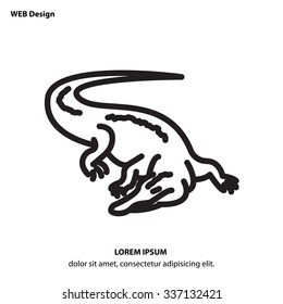 Web line icon -?? Alligator, crocodile; wild animals