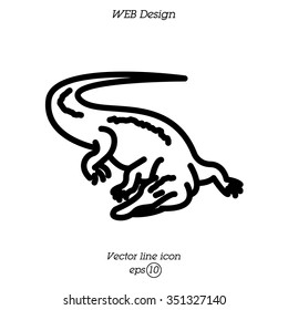 Web line icon. Alligator, crocodile; wild animals